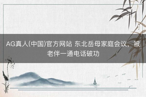 AG真人(中国)官方网站 东北岳母家庭会议，被老伴一通电话破功