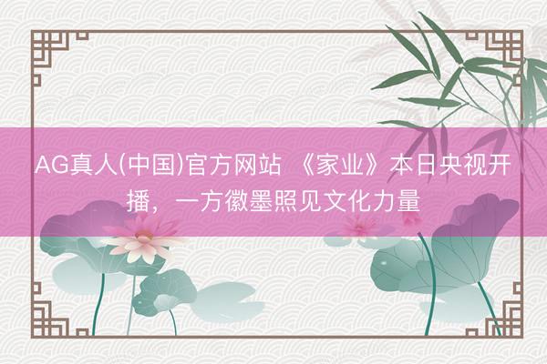AG真人(中国)官方网站 《家业》本日央视开播，一方徽墨照见文化力量