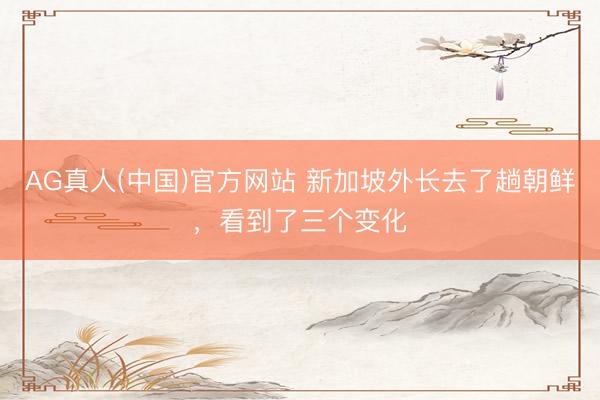 AG真人(中国)官方网站 新加坡外长去了趟朝鲜，看到了三个变化