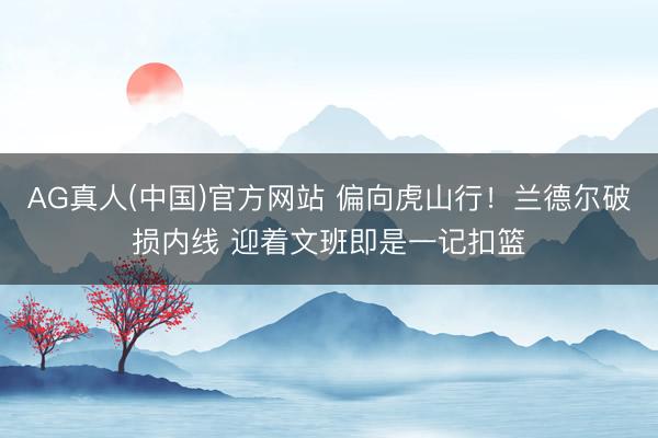 AG真人(中国)官方网站 偏向虎山行！兰德尔破损内线 迎着文班即是一记扣篮