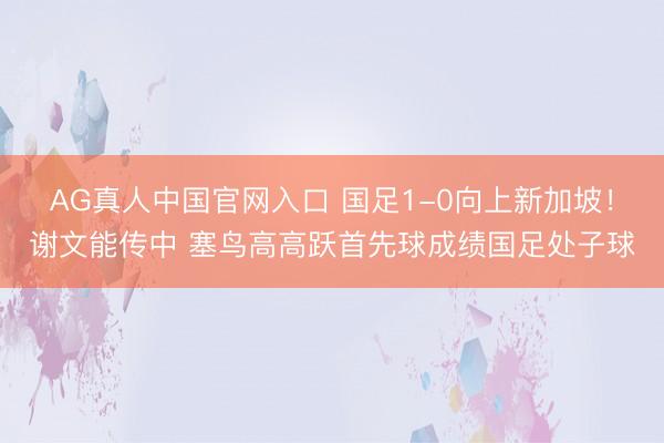 AG真人中国官网入口 国足1-0向上新加坡！谢文能传中 塞鸟高高跃首先球成绩国足处子球