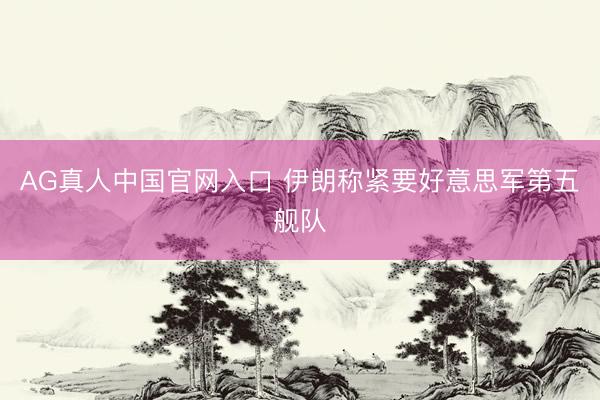 AG真人中国官网入口 伊朗称紧要好意思军第五舰队