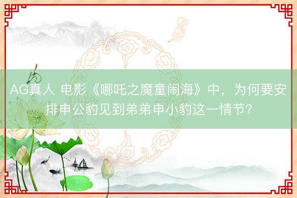 AG真人 电影《哪吒之魔童闹海》中,为何要安排申公豹见到弟弟申小豹这一情节?