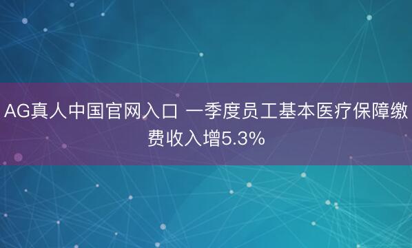 AG真人中国官网入口 一季度员工基本医疗保障缴费收入增5.3%