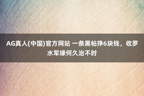 AG真人(中国)官方网站 一条黑帖挣6块钱，收罗水军缘何久治不时